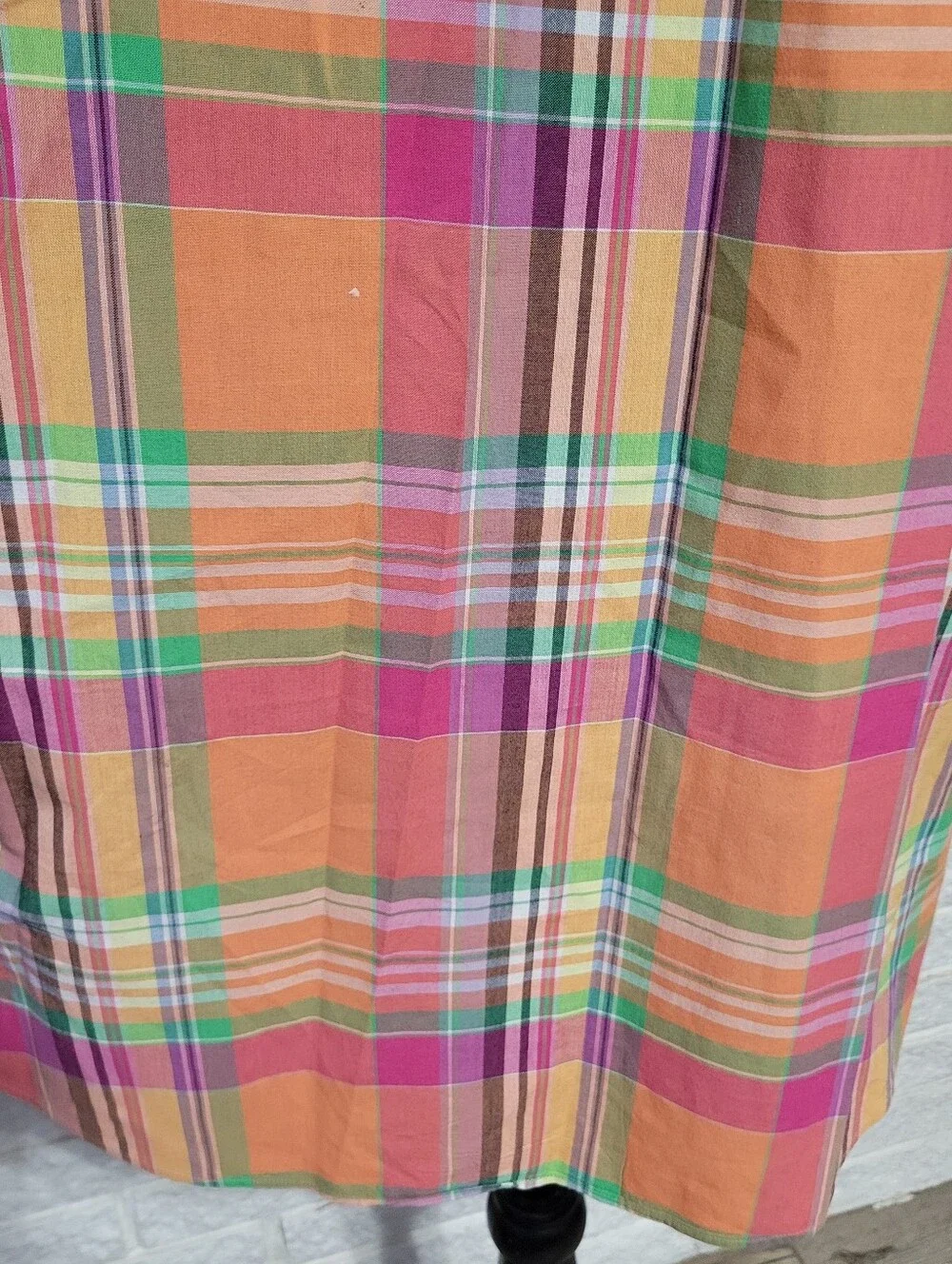 Polo Ralph Lauren XL/TG Mens check shirt cotton orange green purple, Lime Pony